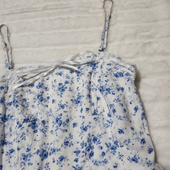 Aeropostale Lace Trimmed Fit & Flare Ditsy Floral Cottagecore Dress Size Small - Picture 5 of 9